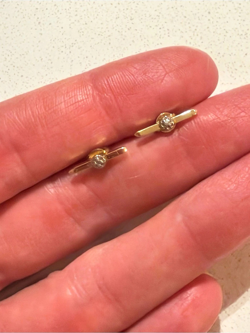 10k Yellow Gold Bar Stud Earrings